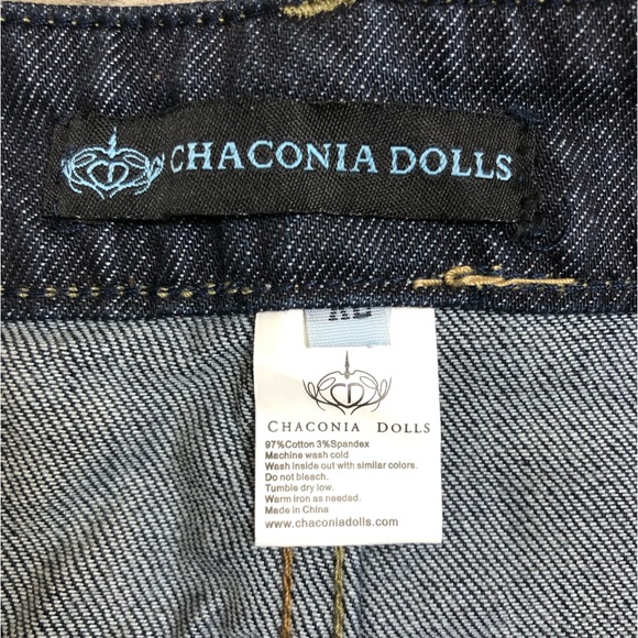 NEW Chaconia Dolls Denim Micro Mini Skirt Womens XL Dark Wash Cotton Preppy - Picture 6 of 10